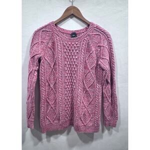 Vintage Y2K 2000s GAP Women's Chunky Cable Knit Crew Neck Pullover Sweater XS